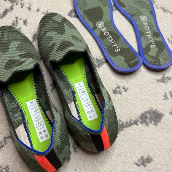 ROTHY’S The Loafer In Retired Discontinued Print Olive Camo Knot Loafers Flats - Picture 13 of 13